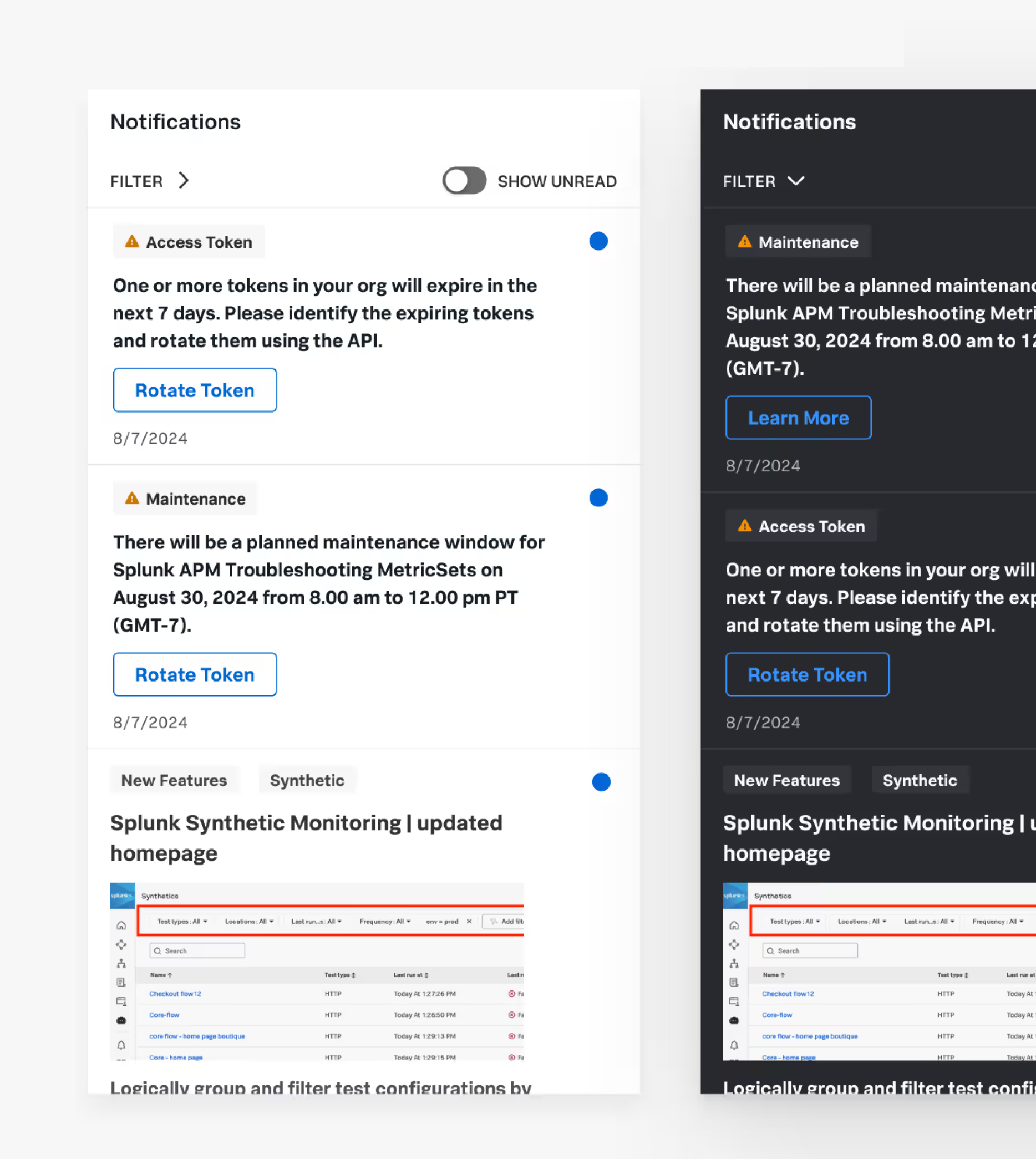 Unifying inconsistent in-app messaging detail